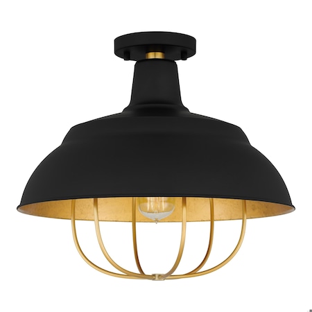 Quoizel Darmody 1-Light Matte Black Semi-Flush Mount QFL5357MBK